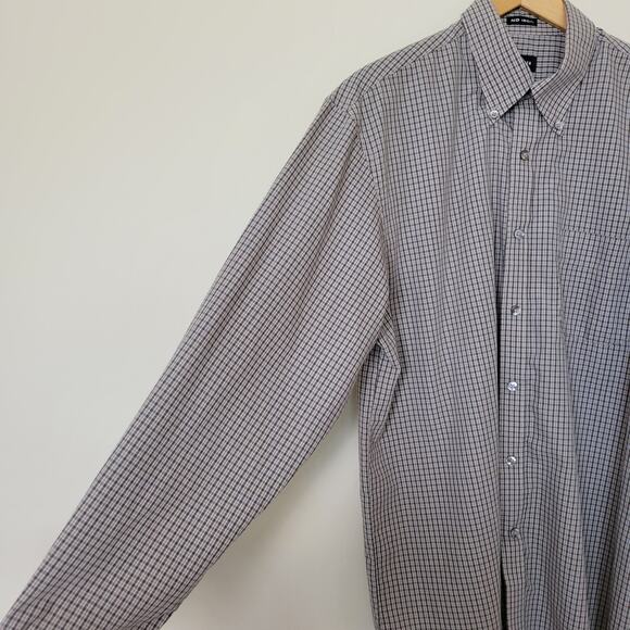 Van Heusen Size M 15-15 1/2 No Iron Button Down Long Sleeve Men's Shirt Brown - Picture 6 of 13
